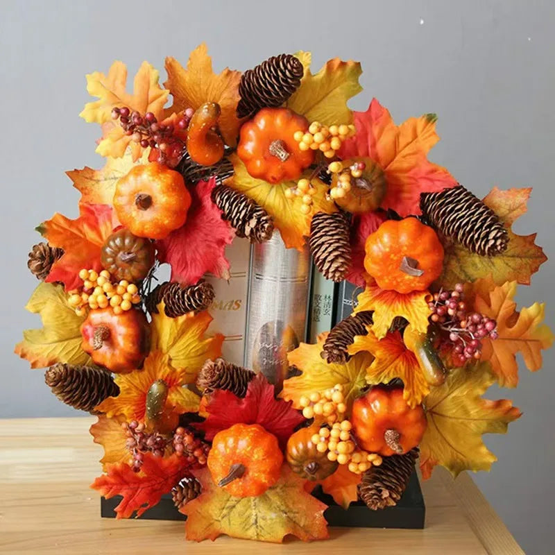 Rowanne Harvest Wreath - Rattan Base, Cone & Berry