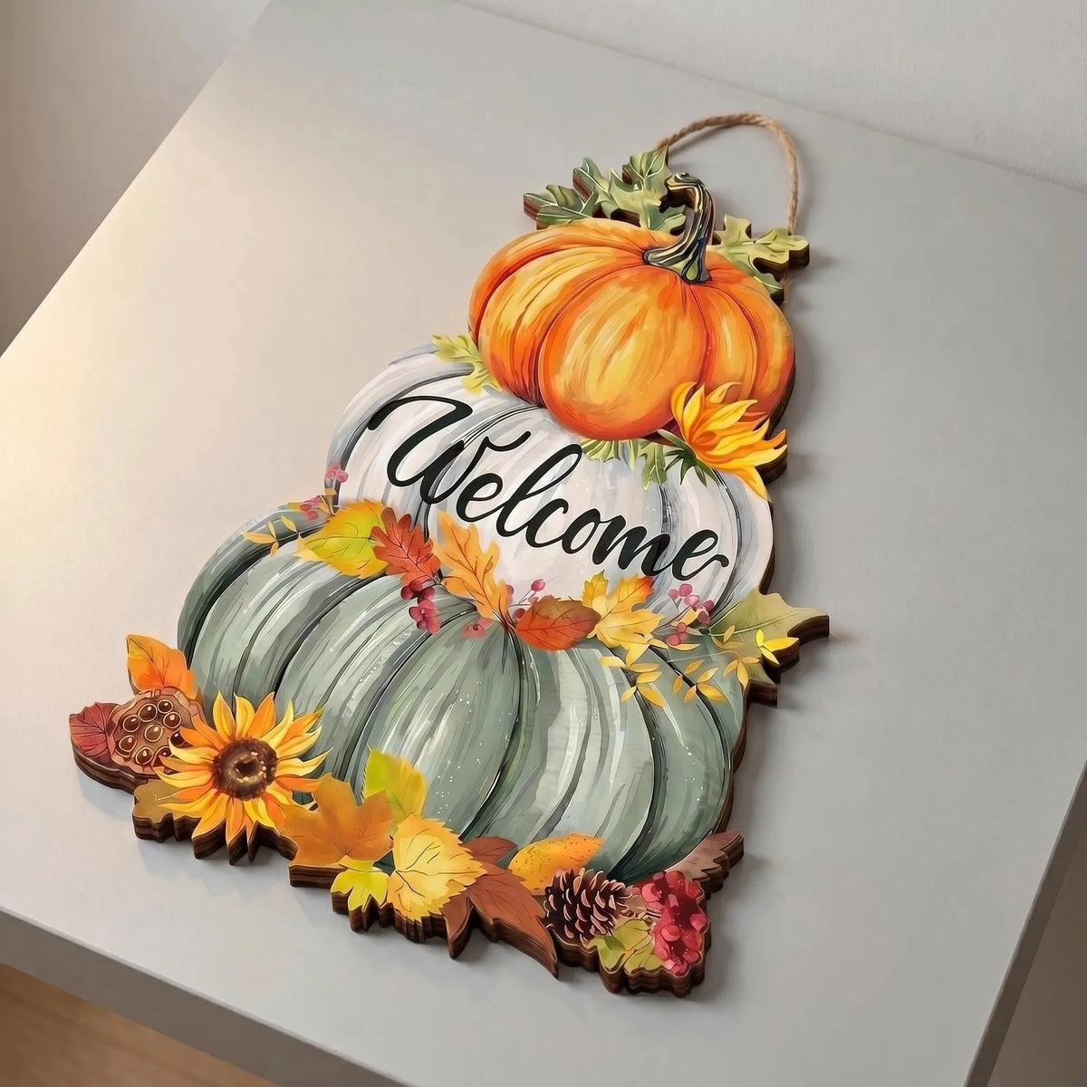Woodmere Hanging Sign - Layered Pumpkin & Maple Plaque