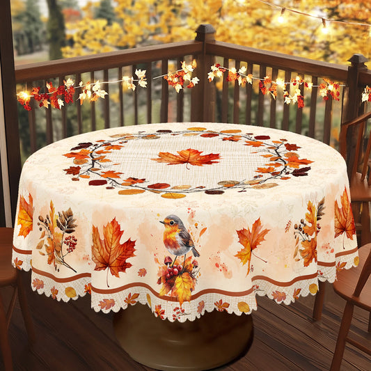 Marenna Maple Tablecloth - Printed Autumn Table Cover