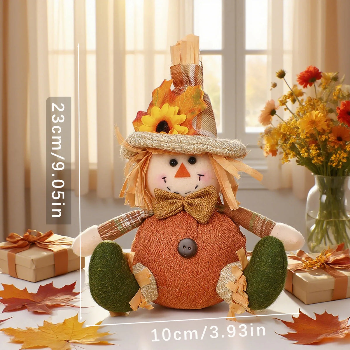 Havren Harvest Scarecrow - Plaid & Sunflower Figure
