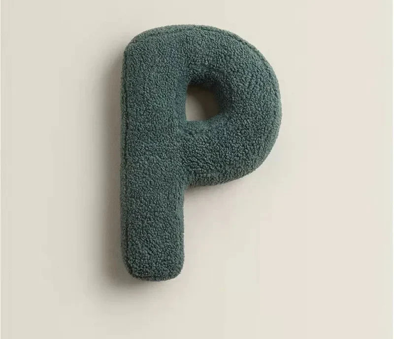 Alphabet Letter Throw Pillow - P