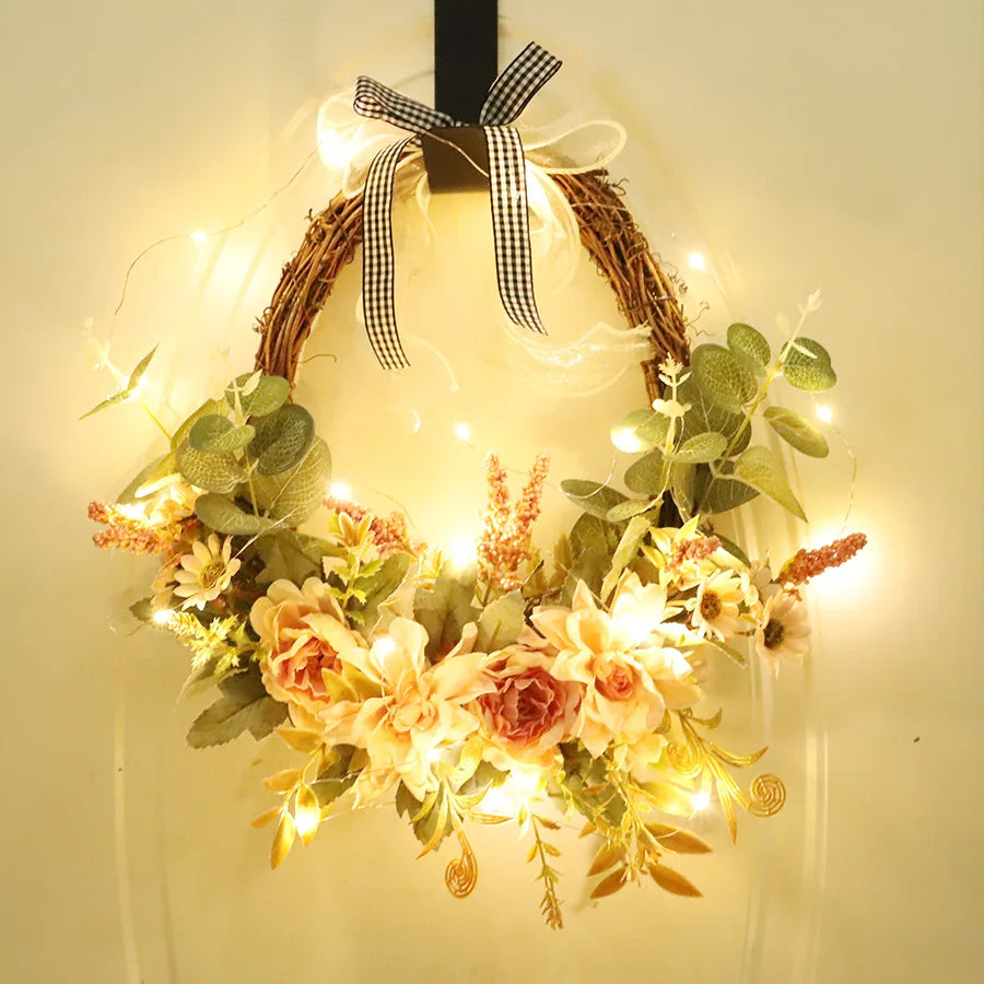 Amberly Door Wreath - 35cm Leaf & Berry Ring