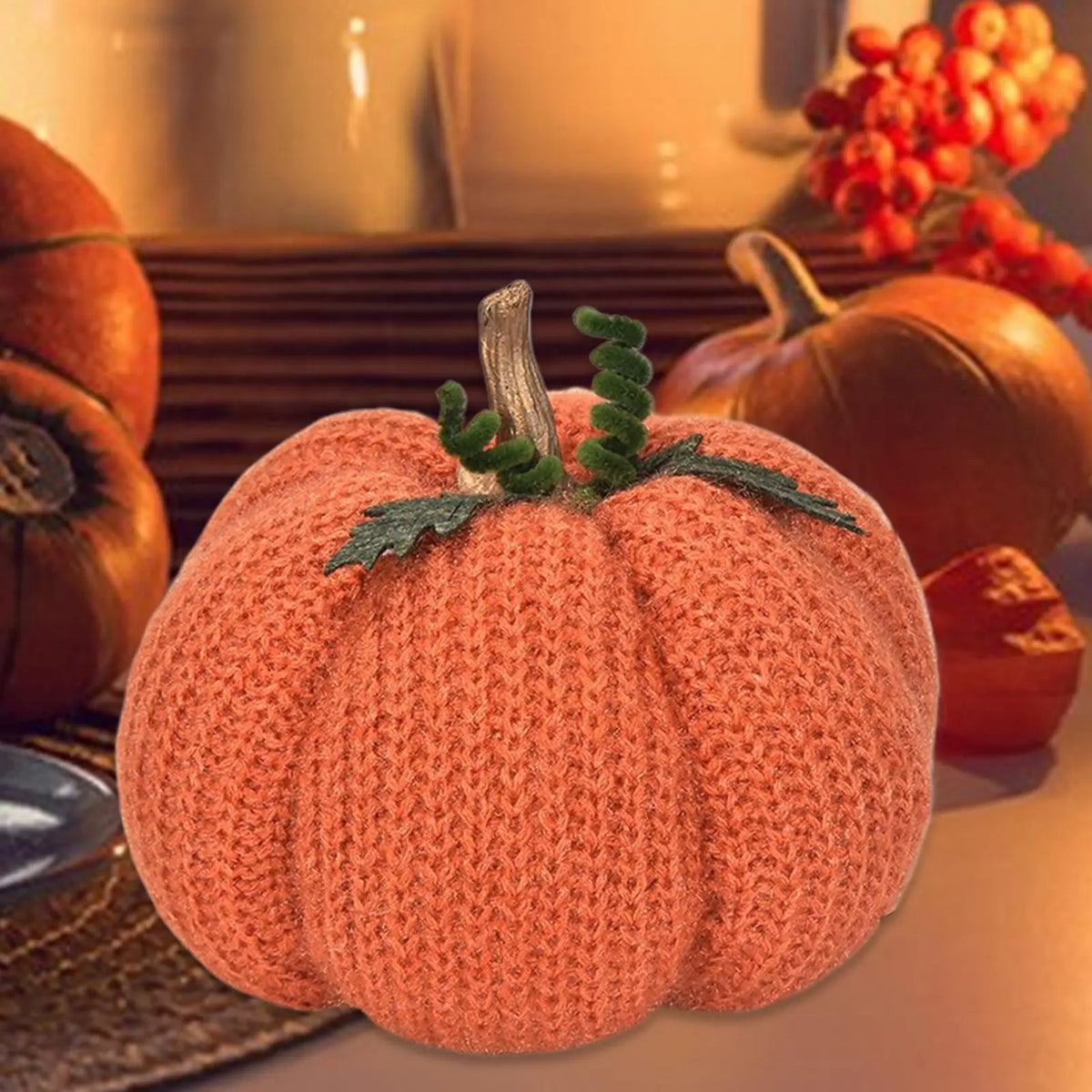 Gourdine Crochet Pumpkin - Stuffed Yarn Ornament