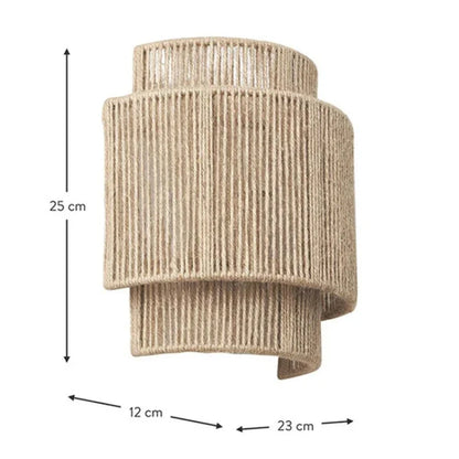 RattanGlow Handwoven Rattan Wall Lamp