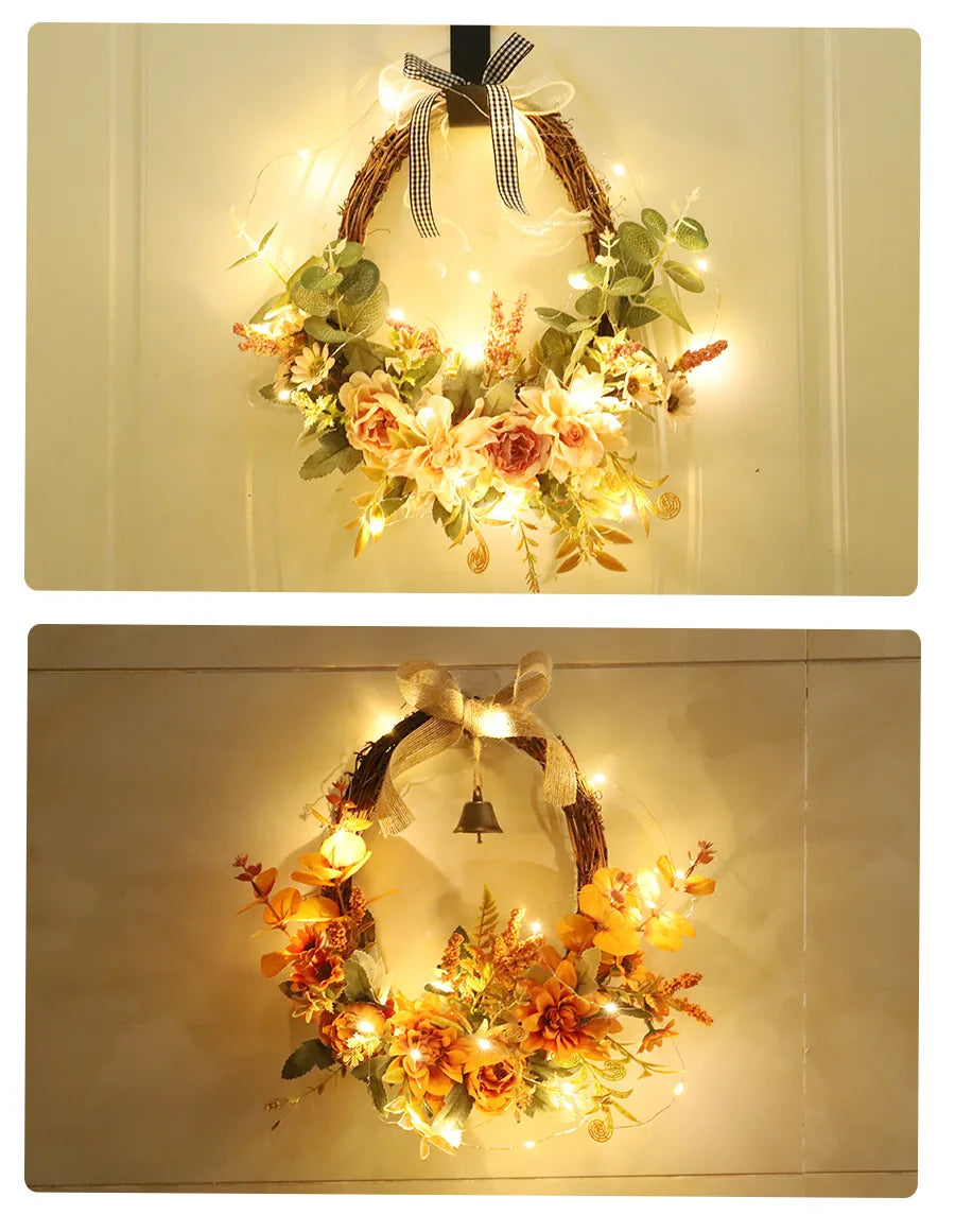 Amberly Door Wreath - 35cm Leaf & Berry Ring