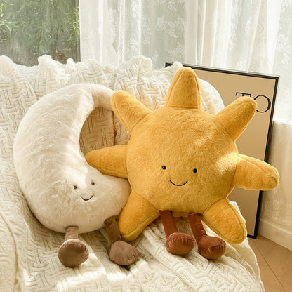Sun and Moon Velvet Throw Pillow