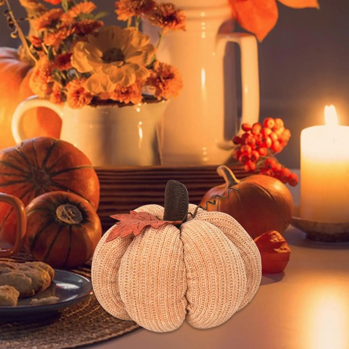 Gourdine Crochet Pumpkin - Stuffed Yarn Ornament