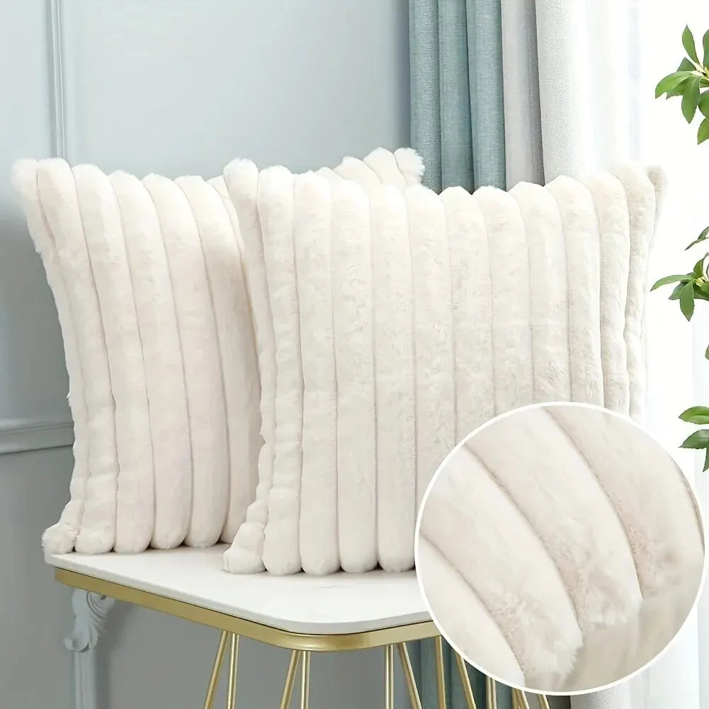 Cordura Plush Cushion Cover - Ribbed Faux Fur, 45cm