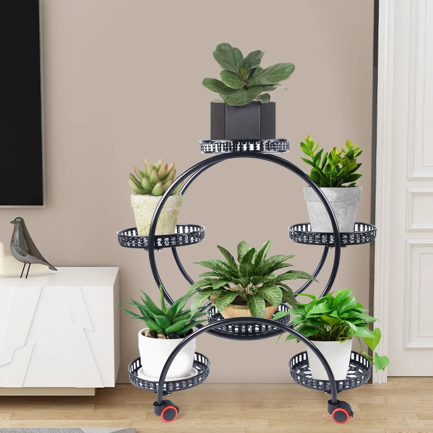 Metal Plant Stand with Wheels