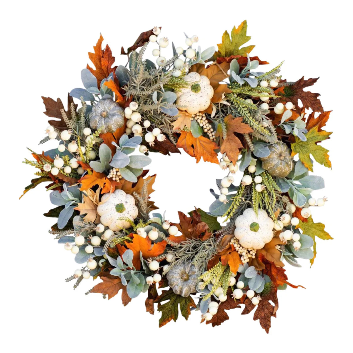 Rowanne Harvest Wreath - Rattan Base, Cone & Berry