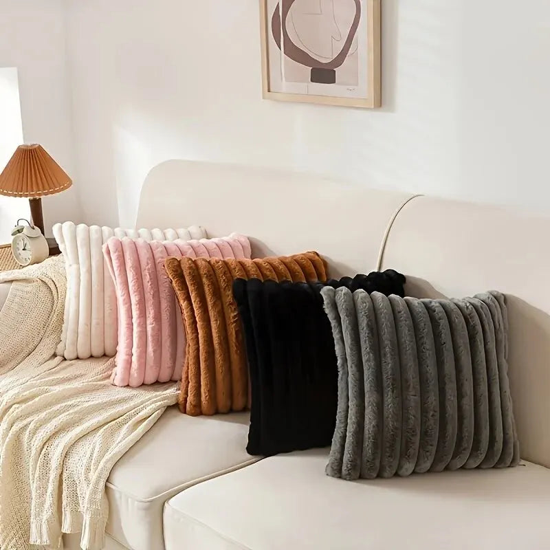 Cordura Plush Cushion Cover - Ribbed Faux Fur, 45cm