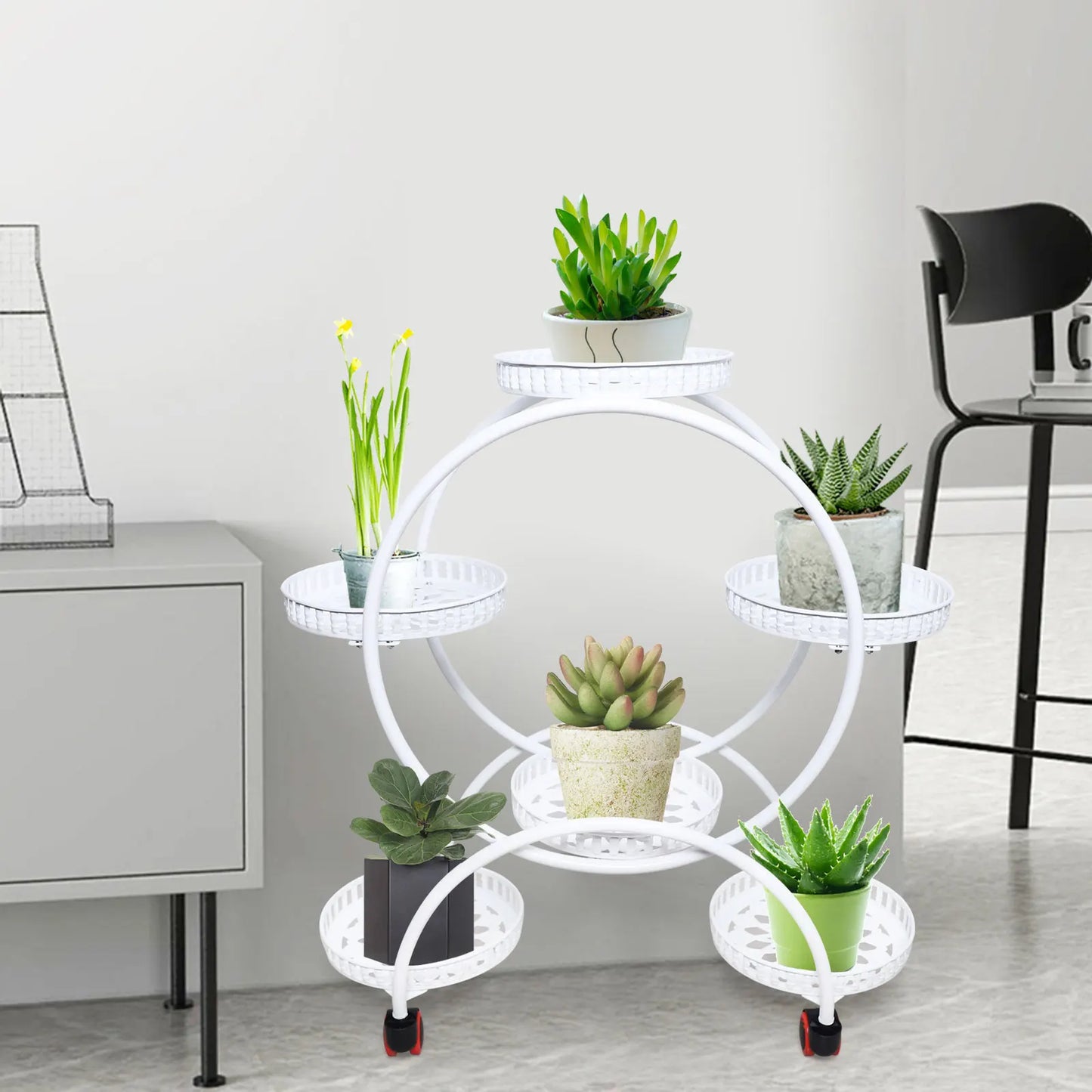 Metal Plant Stand with Wheels