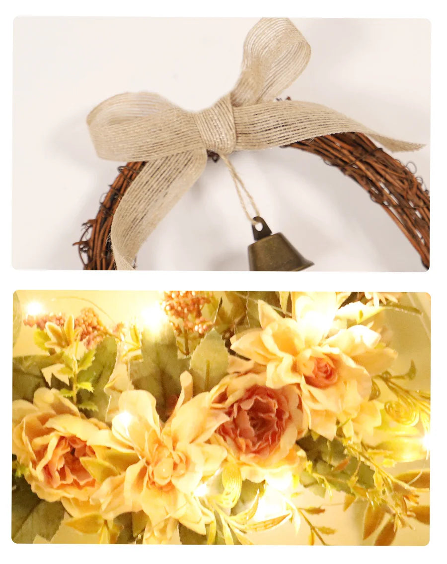 Amberly Door Wreath - 35cm Leaf & Berry Ring