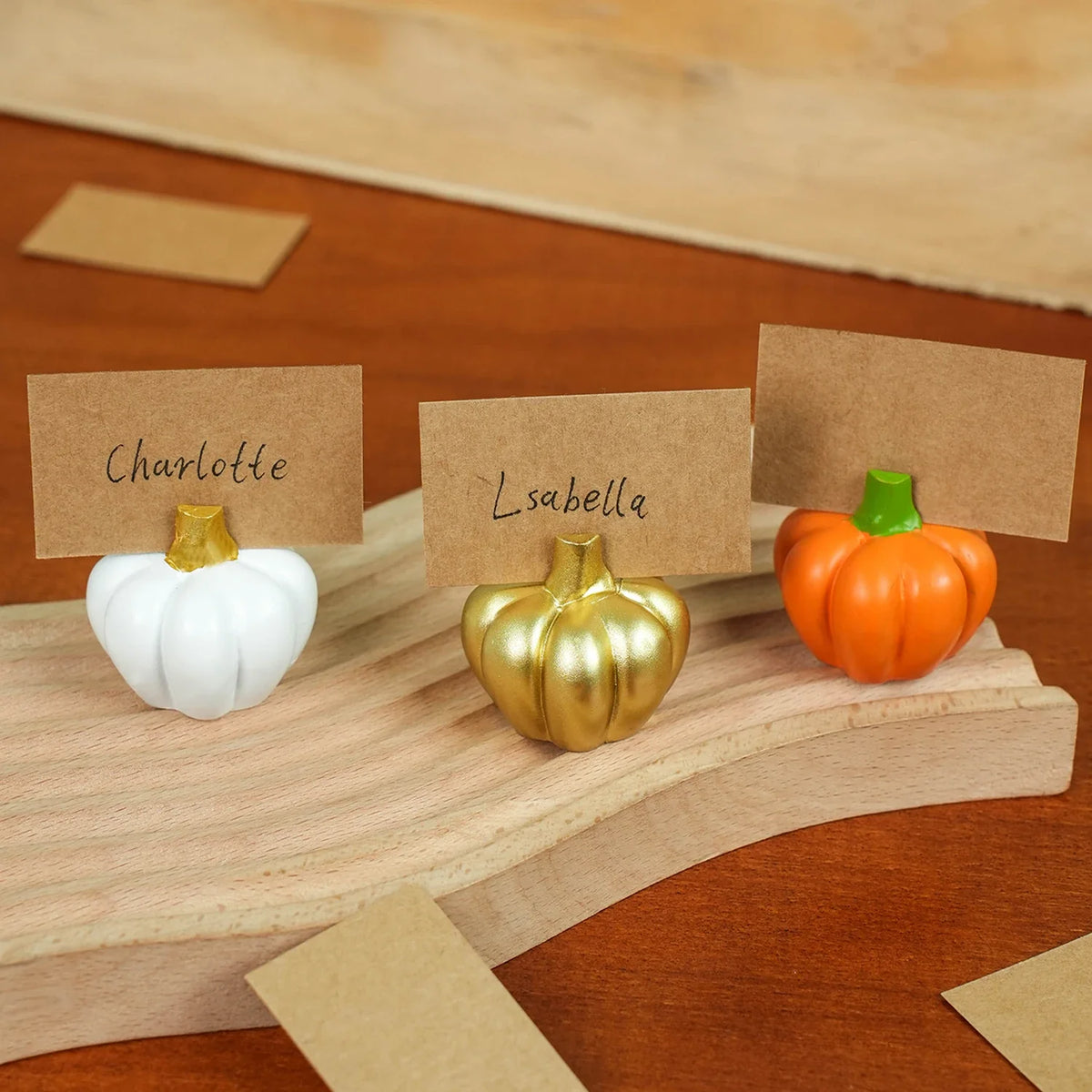 Gilden Place Card Holders - Pumpkin Settings, Set of 6