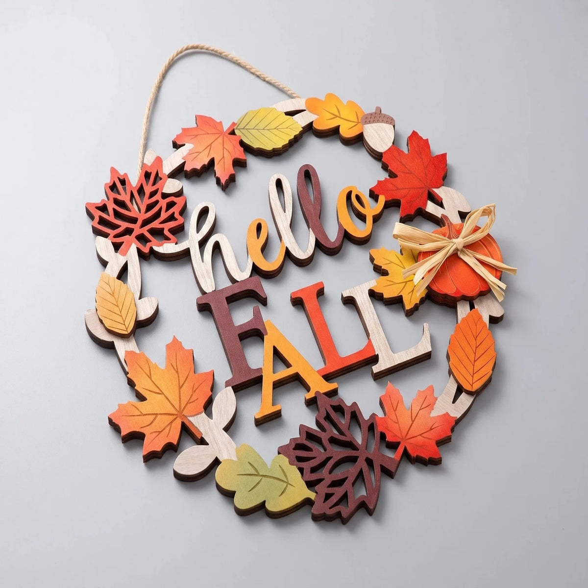 Woodmere Hanging Sign - Layered Pumpkin & Maple Plaque
