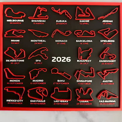2026 Racing Track Wall Calendar