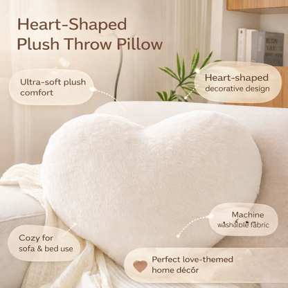 Heart Shaped Plush Throw Pillow