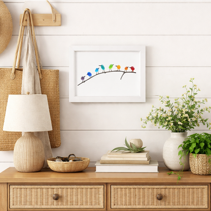Sea Glass Bird Wall Art Frame