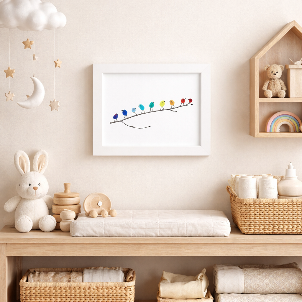 Sea Glass Bird Wall Art Frame