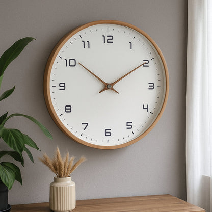 Silent Wooden Wall Clock