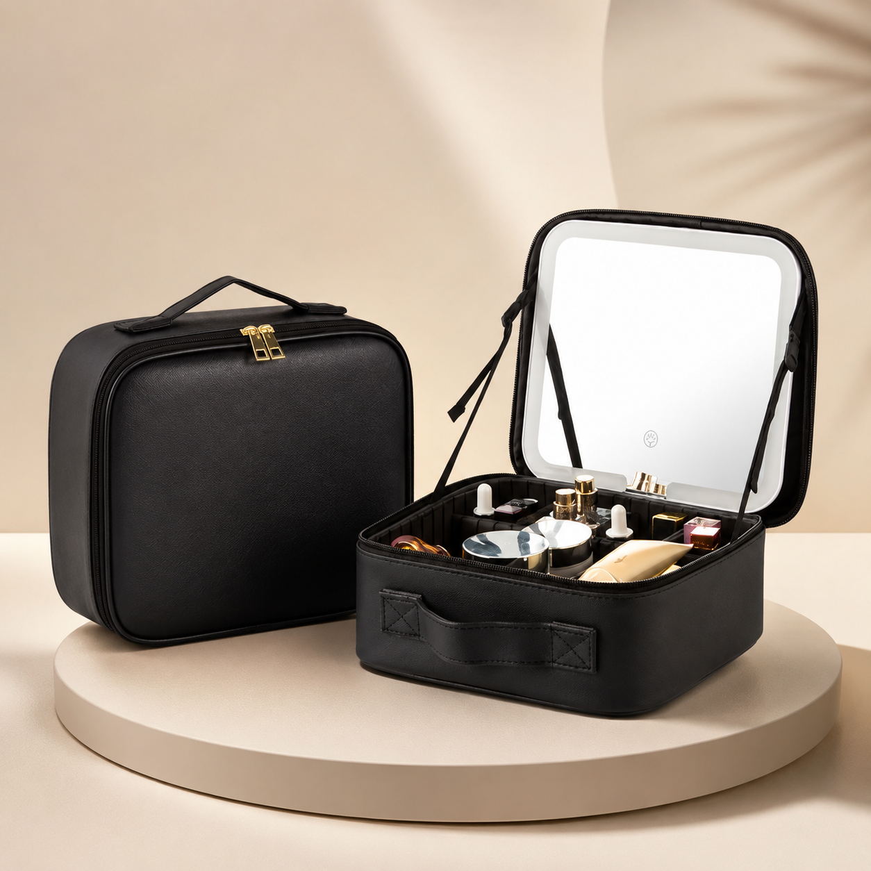 Travel Makeup Case with LED Mirror