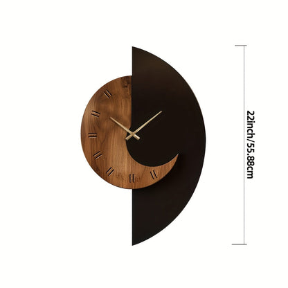 Half-Moon Wooden Wall Clock