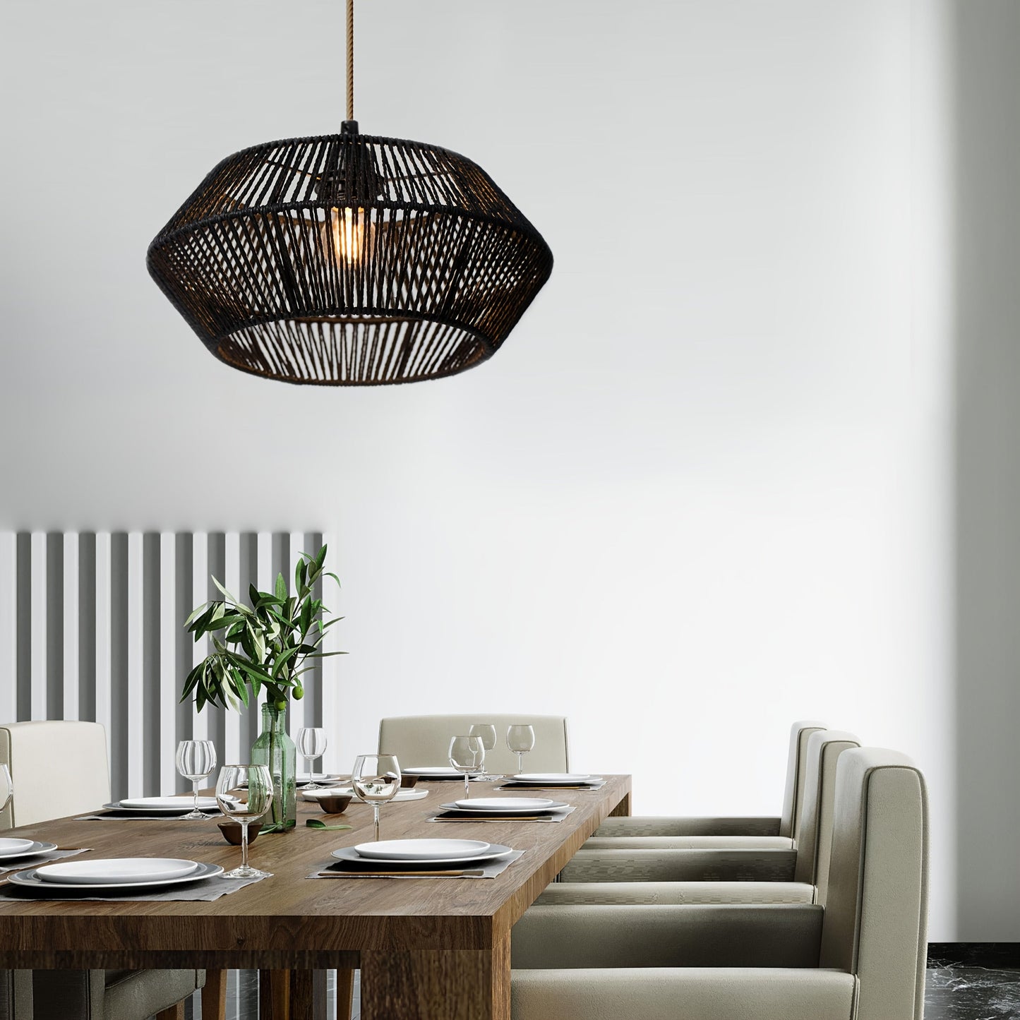 Woven Paper Rope Lamp Shade