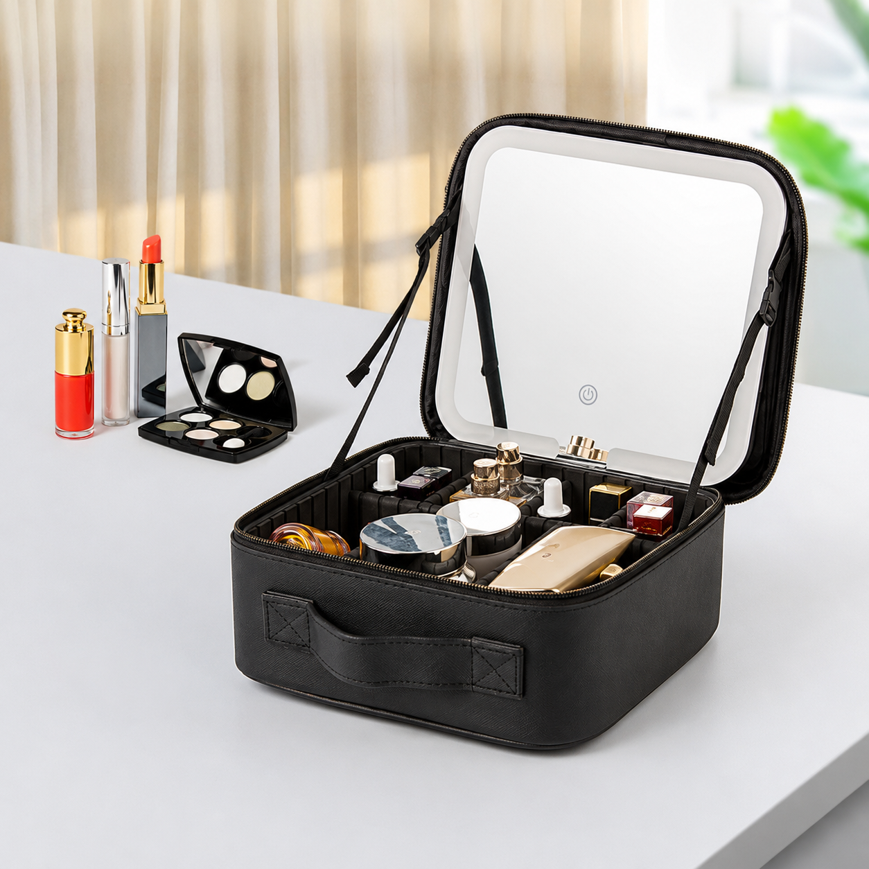 Travel Makeup Case with LED Mirror
