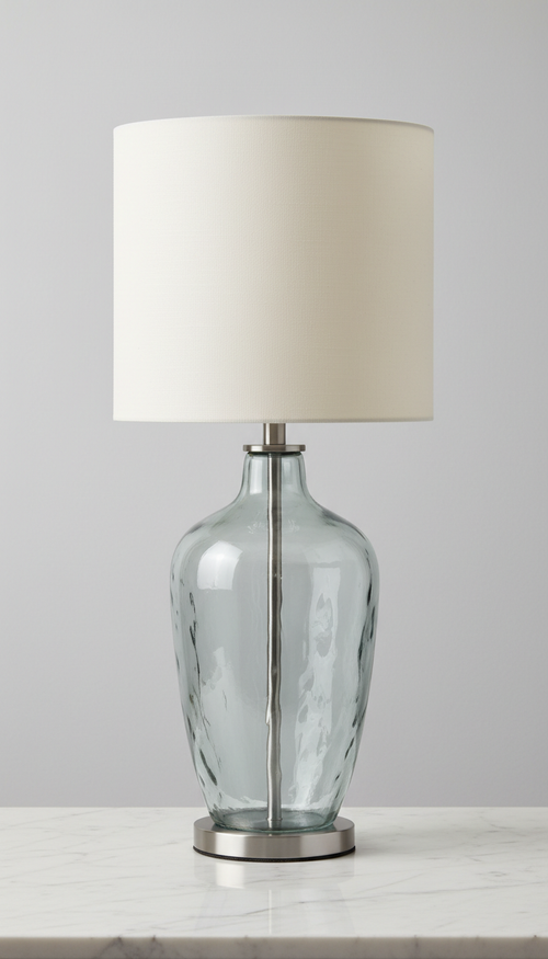 Contemporary Glass and Metal Table Lamp