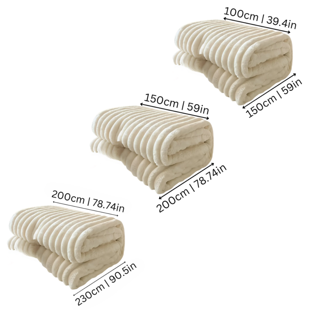 Corded Faux Fur Throw Blanket