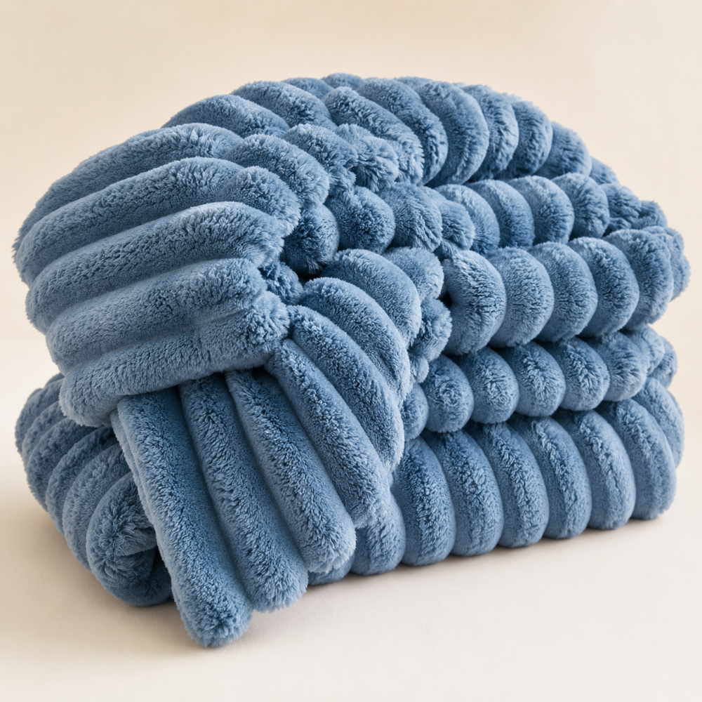 Corded Faux Fur Throw Blanket