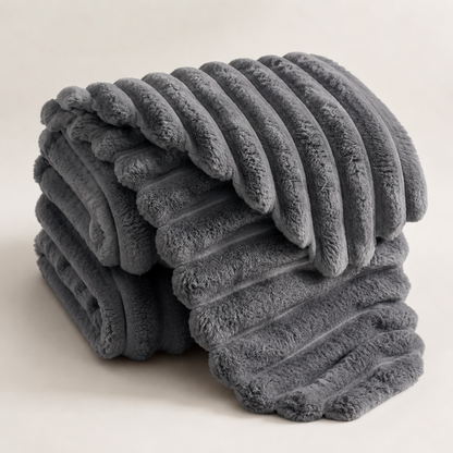 Corded Faux Fur Throw Blanket