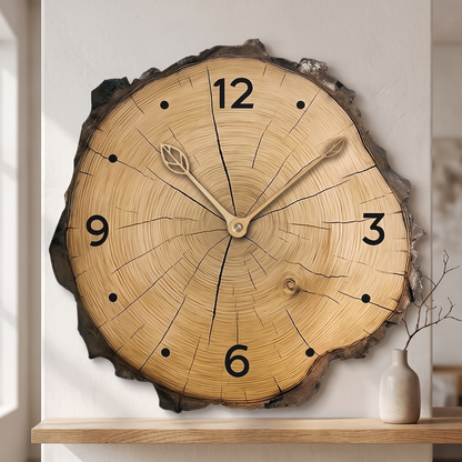 Rustic Wood Slice Wall Clock