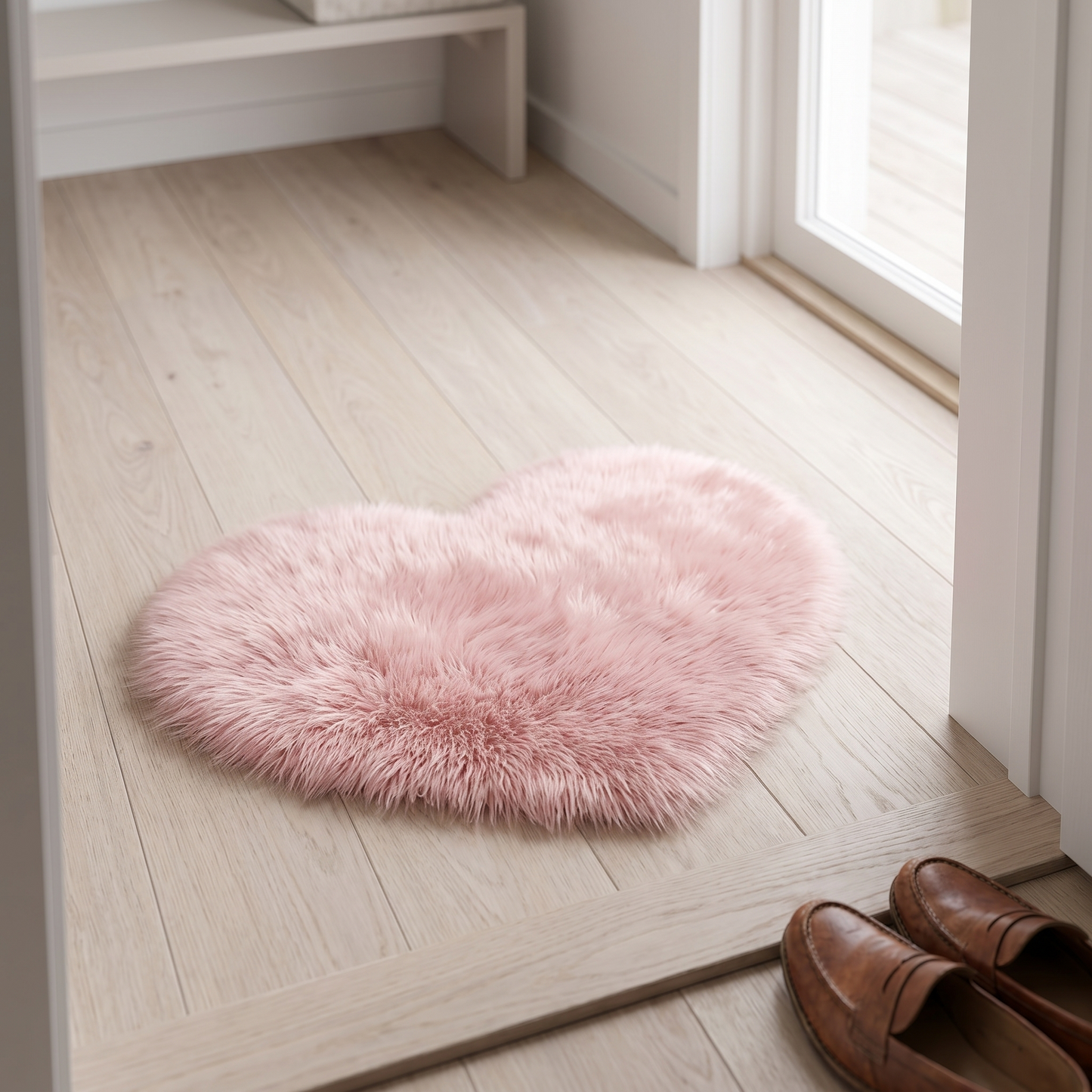 Heart Shaped Plush Area Rug