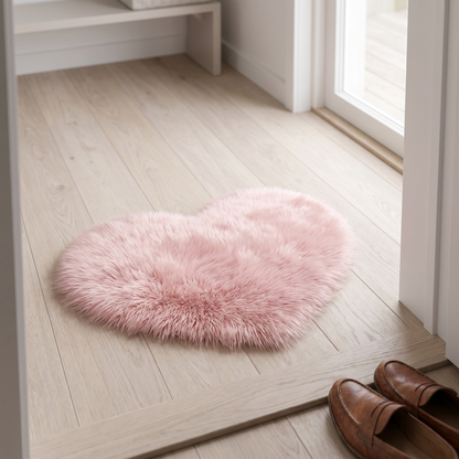Heart Shaped Plush Area Rug