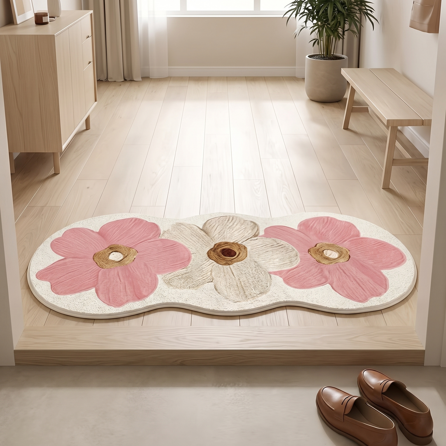 Floral Irregular Area Rug