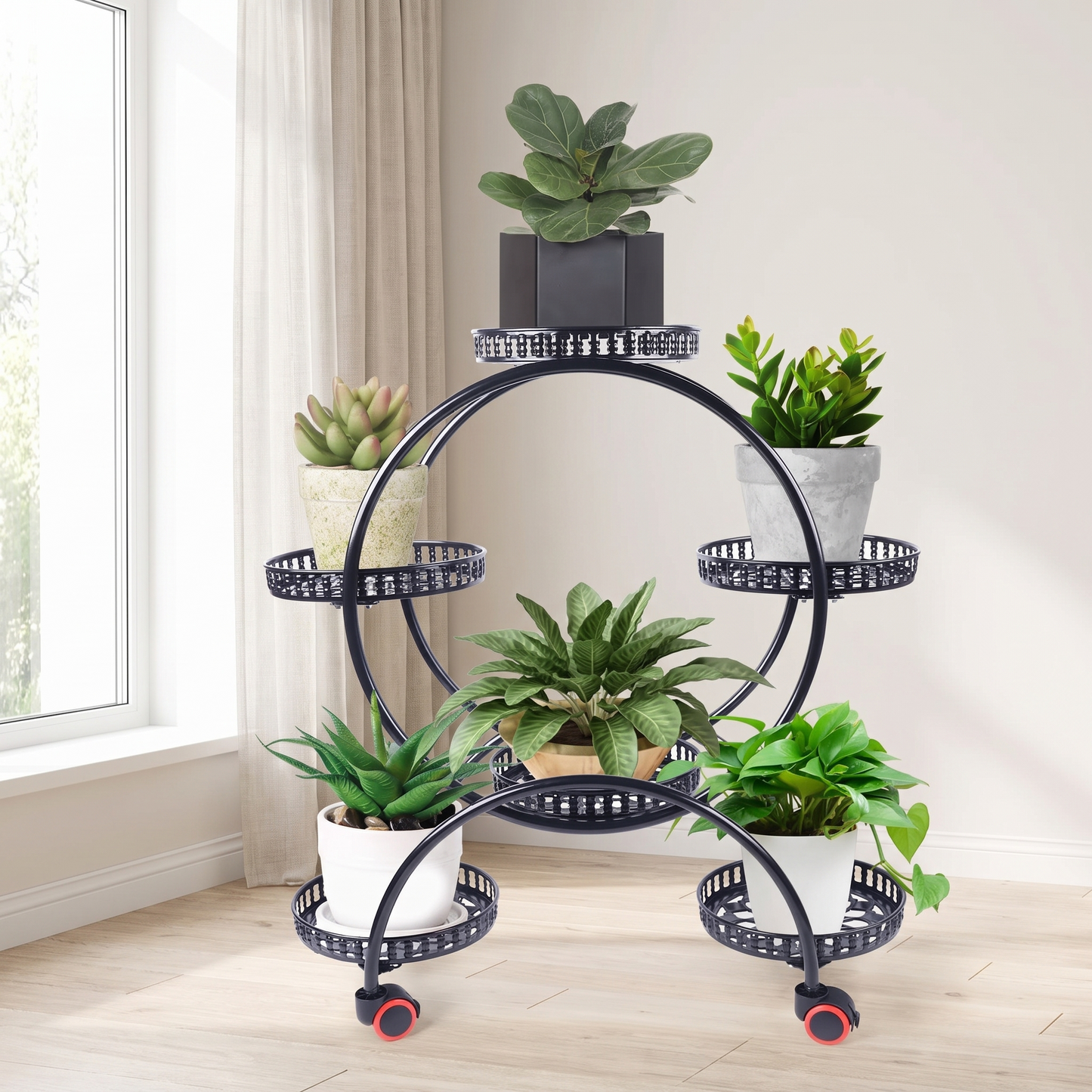 Metal Plant Stand with Wheels