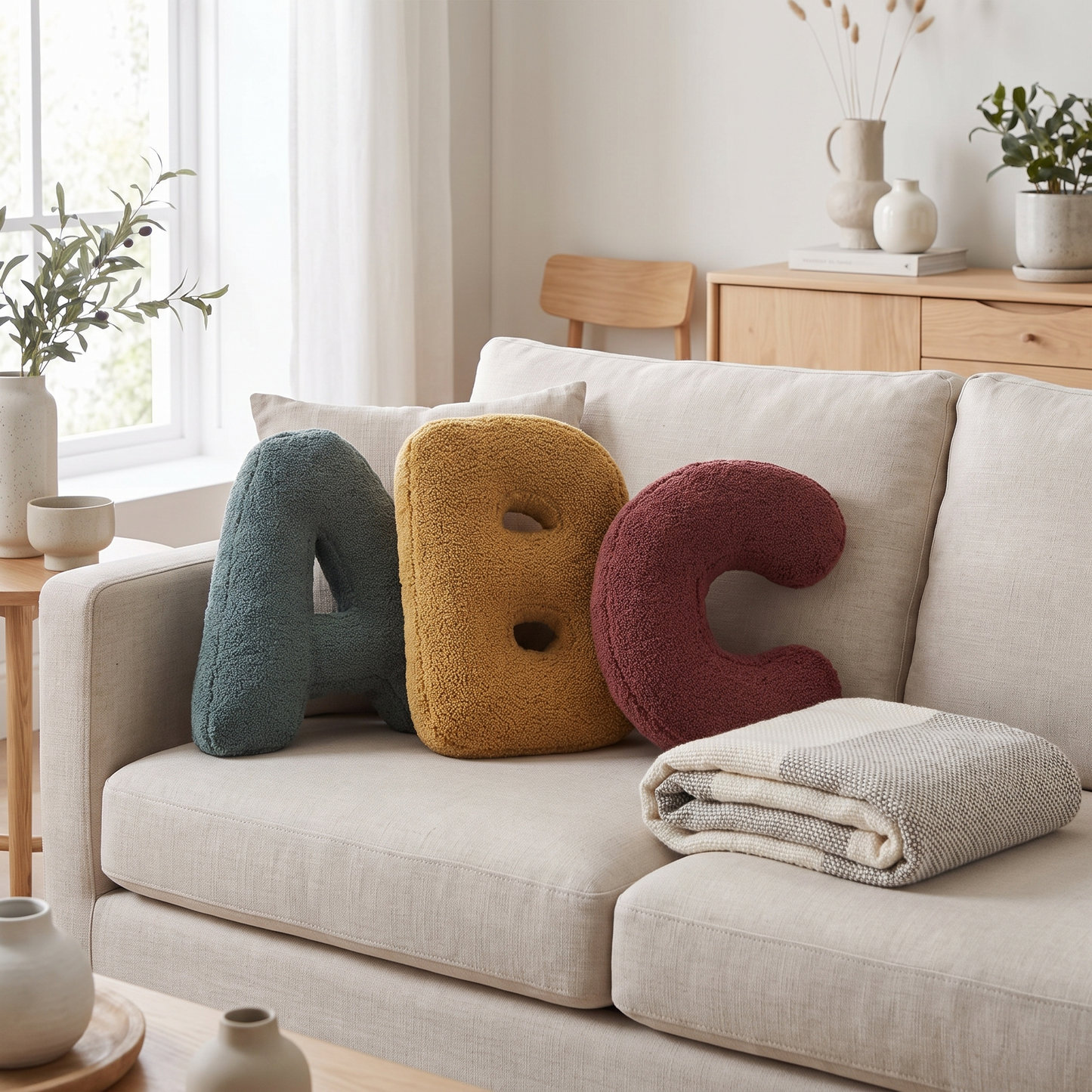 Alphabet Letter Throw Pillow