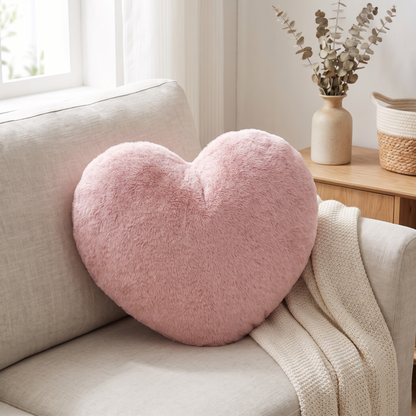 Heart Shaped Plush Throw Pillow