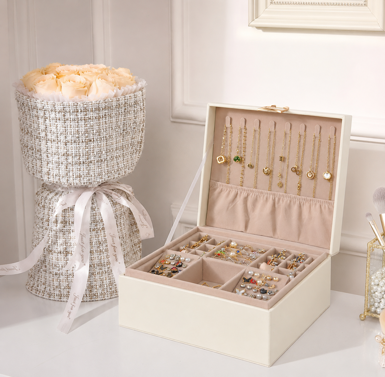 2-Layer Jewelry Box Organizer