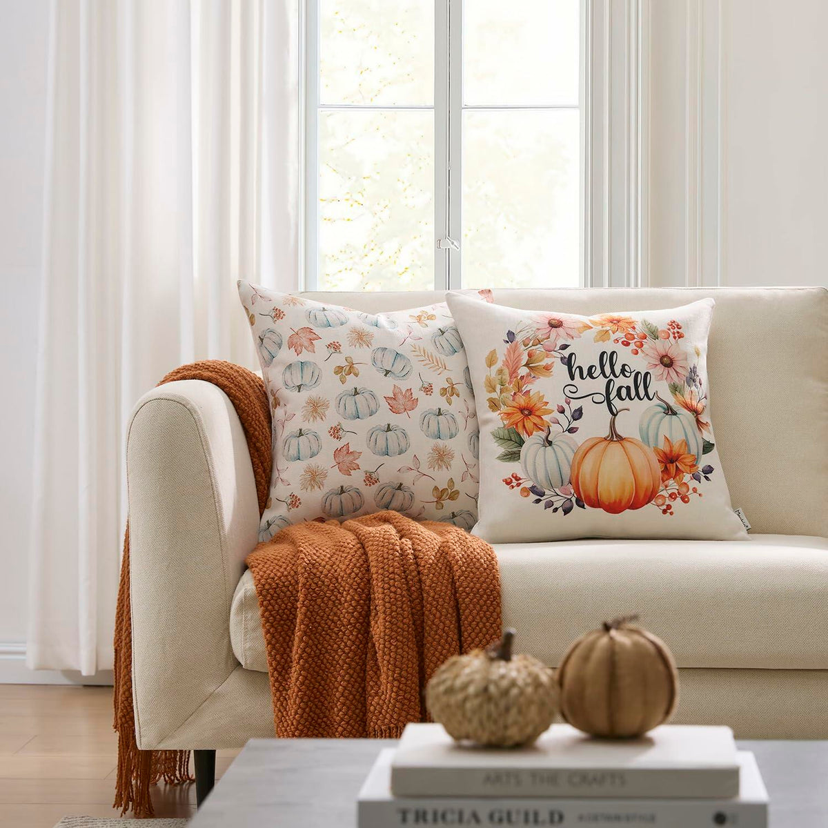Truvane Cushion Covers - Blue Pumpkin Truck, Four Pack