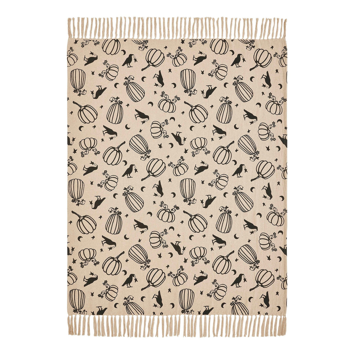Corvane Woven Throw - Pumpkin & Raven, 50 x 60in