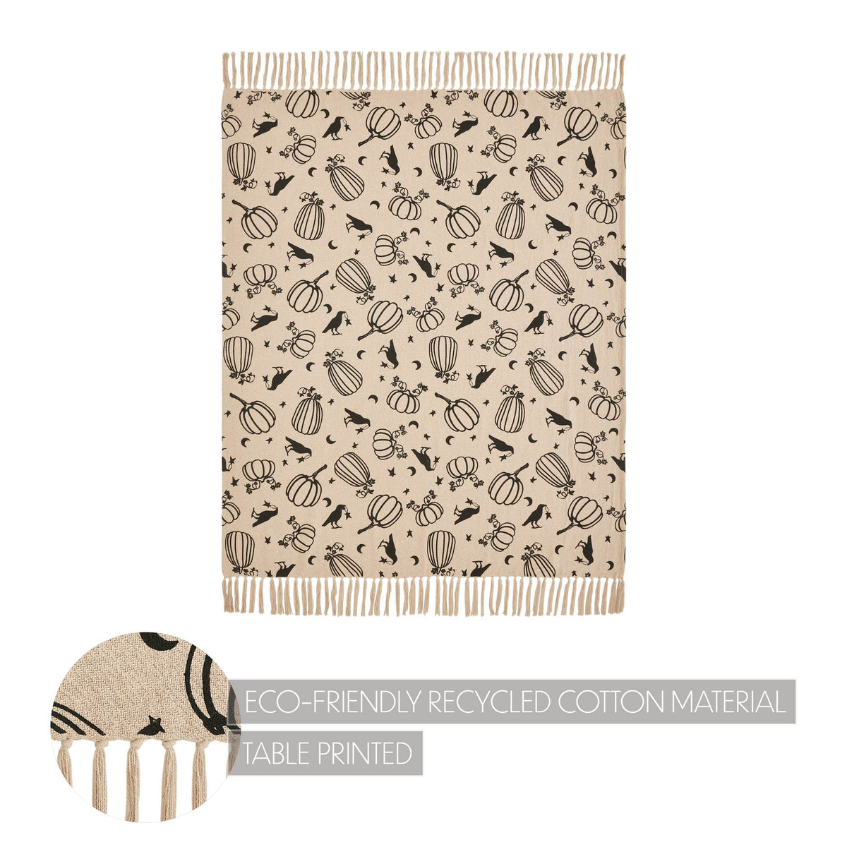 Corvane Woven Throw - Pumpkin & Raven, 50 x 60in