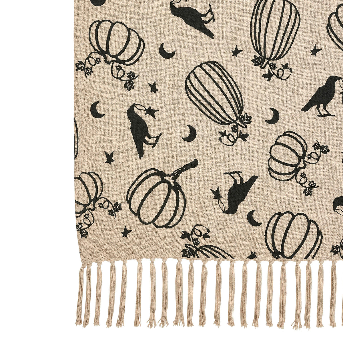 Corvane Woven Throw - Pumpkin & Raven, 50 x 60in