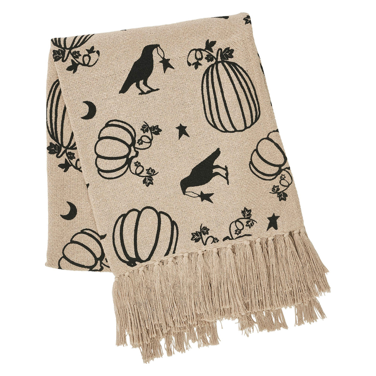 Corvane Woven Throw - Pumpkin & Raven, 50 x 60in