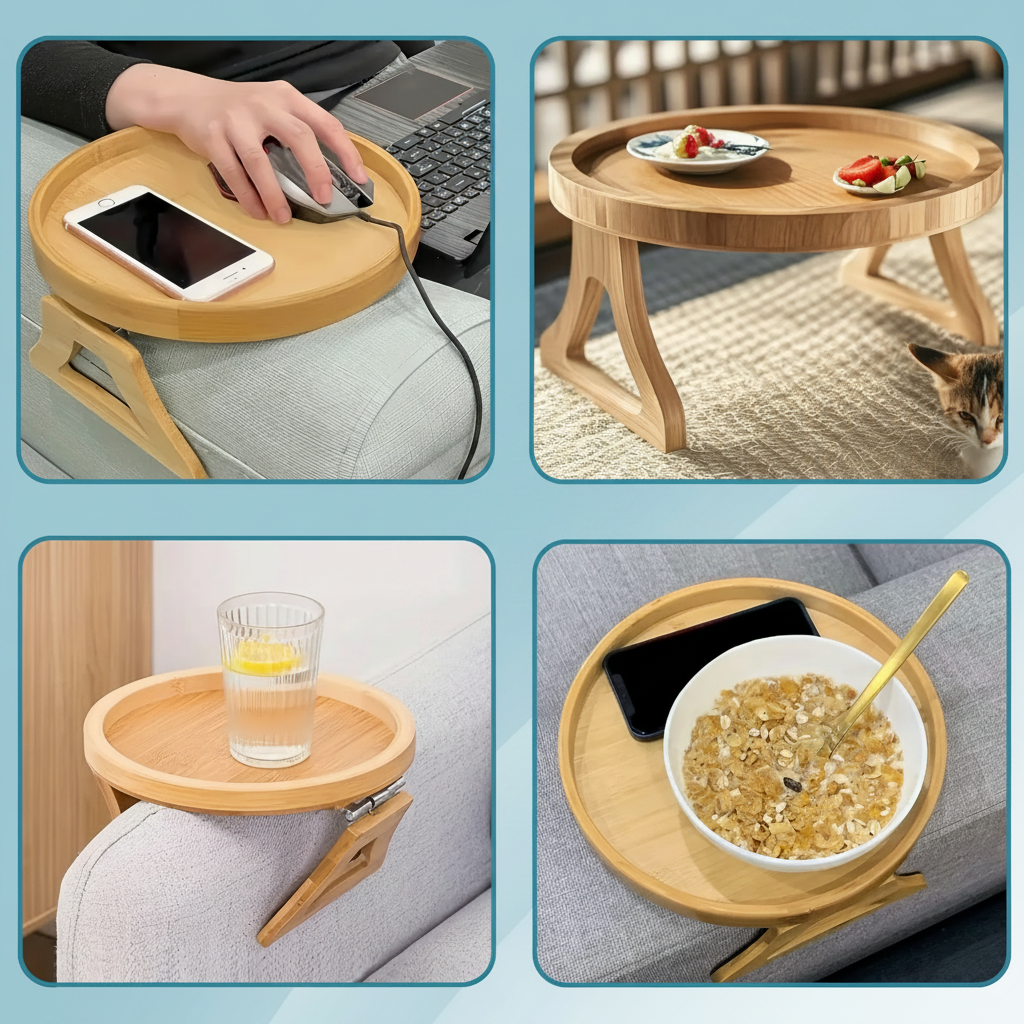 Folding Armrest Side Table