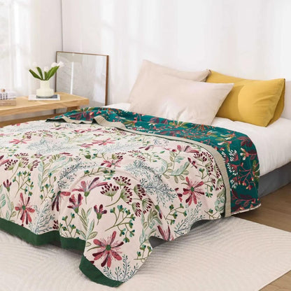 Floral Organic Cotton Throw
