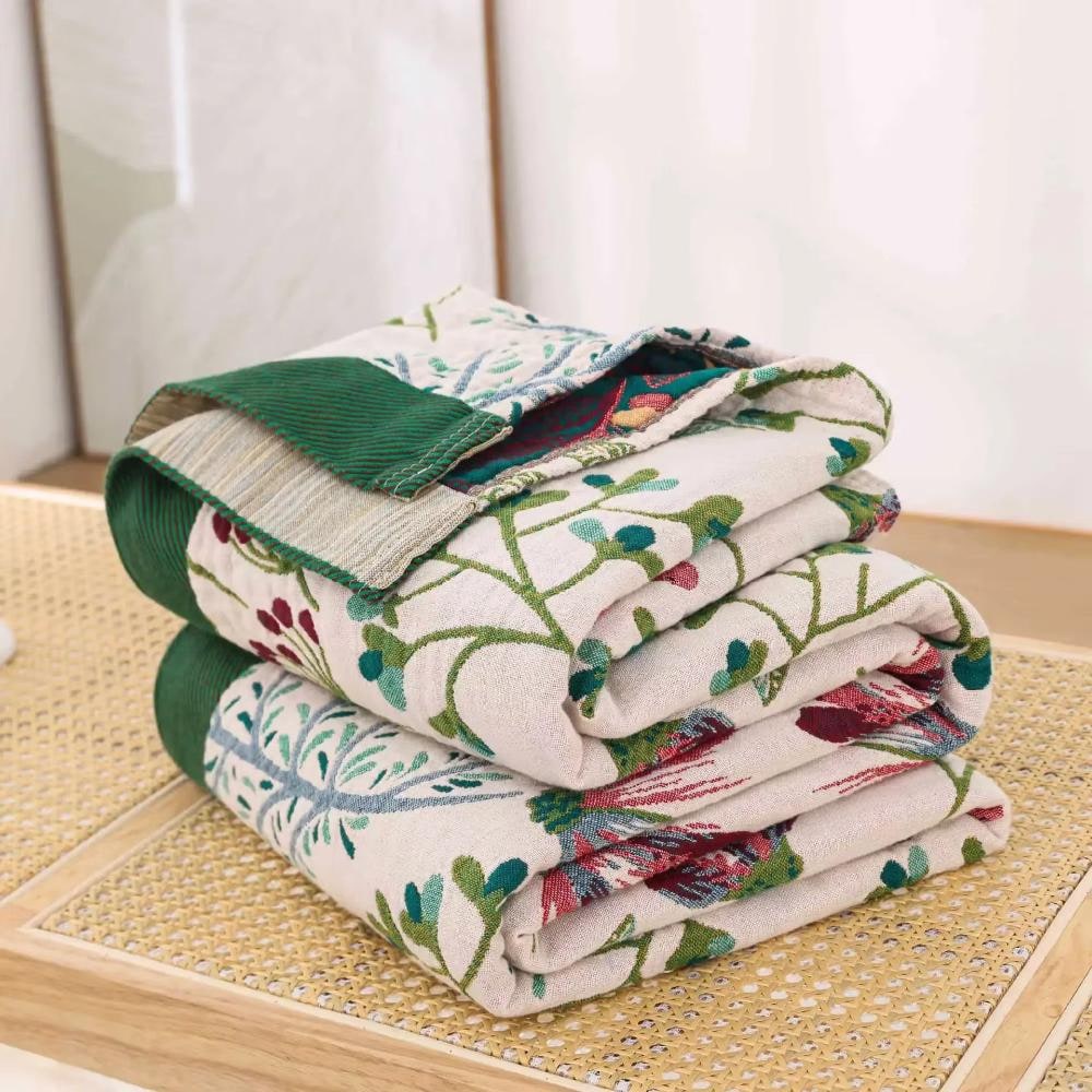 Floral Organic Cotton Throw