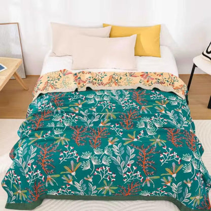 Floral Organic Cotton Throw