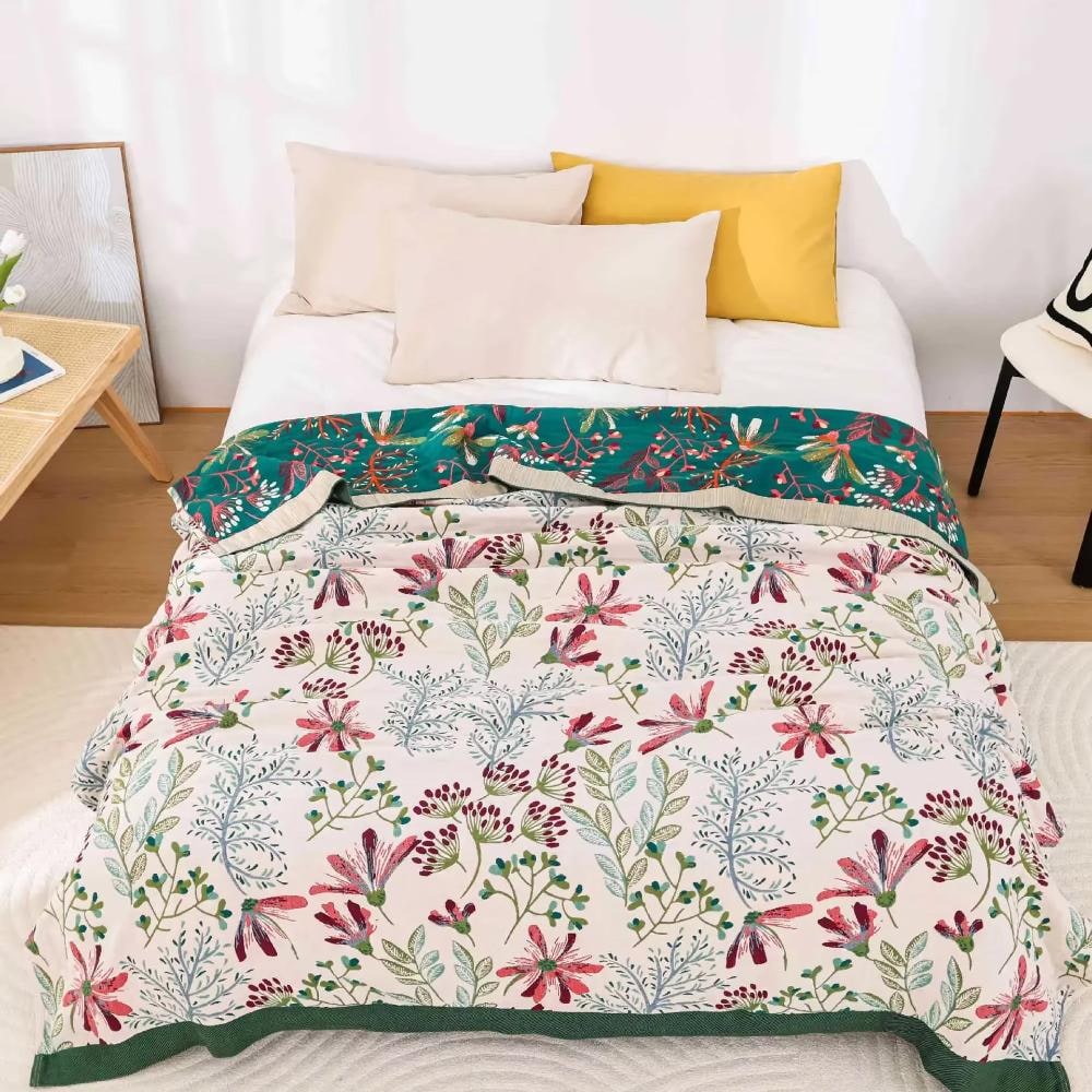 Floral Organic Cotton Throw